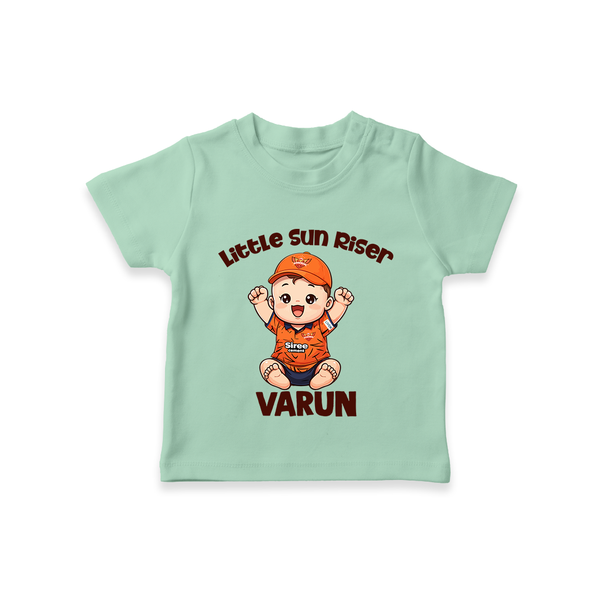 Orange Rising Star TSHIRT – Personalized Cricket Outfit - MINT GREEN - 0-5 Months Old (Chest 17")