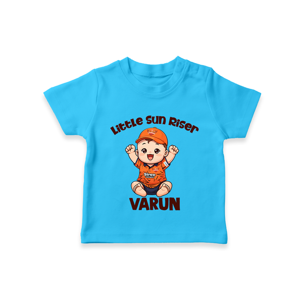 Orange Rising Star TSHIRT – Personalized Cricket Outfit - SKY BLUE - 0-5 Months Old (Chest 17")