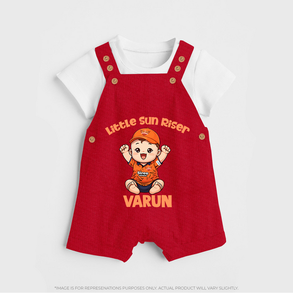 Orange Rising Star DUNGAREE – Personalized Cricket Outfit - RED - 0 - 5 Months Old (Chest 18")