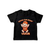 Orange Rising Star TSHIRT – Personalized Cricket Outfit - BLACK - 0-5 Months Old (Chest 17")