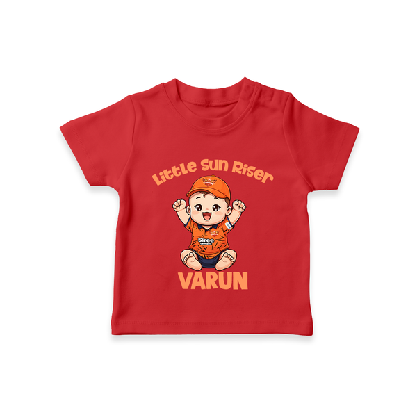 Orange Rising Star TSHIRT – Personalized Cricket Outfit - RED - 0-5 Months Old (Chest 17")