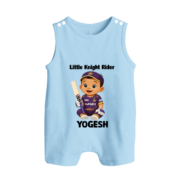 Purple Power Kid BUTTON ROMPER – Cute Cricket Outfit - BABY BLUE - New Born (Chest 18")