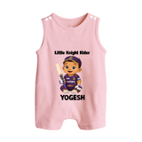 Purple Power Kid BUTTON ROMPER – Cute Cricket Outfit - BABY PINK - New Born (Chest 18")