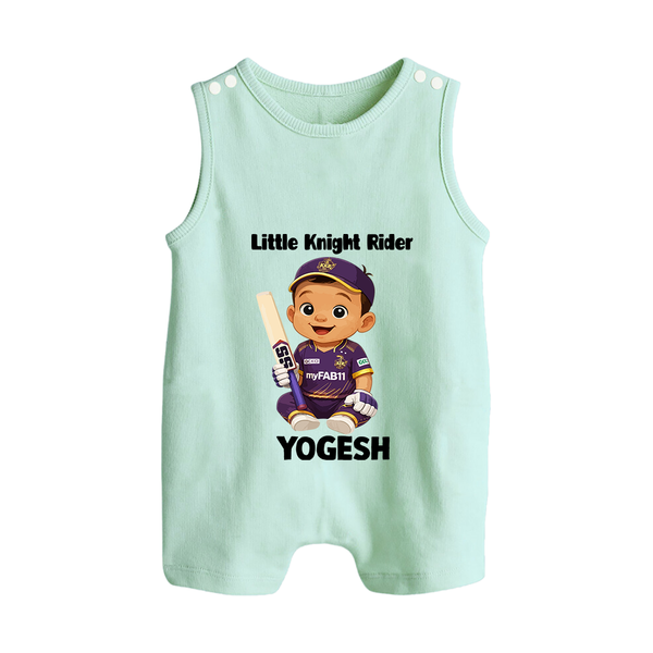 Purple Power Kid BUTTON ROMPER – Cute Cricket Outfit - MINT GREEN - New Born (Chest 18")