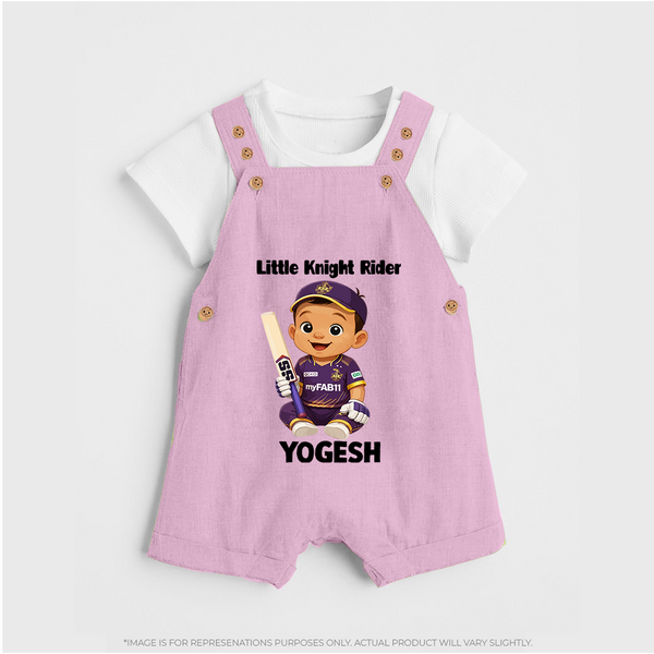 Purple Power Kid DUNGAREE – Cute Cricket Outfit - BABY PINK - 0 - 5 Months Old (Chest 18")