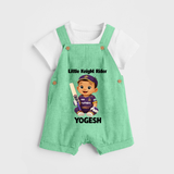 Purple Power Kid DUNGAREE – Cute Cricket Outfit - GREEN - 0 - 5 Months Old (Chest 18")
