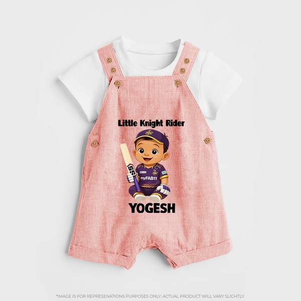Purple Power Kid DUNGAREE – Cute Cricket Outfit - PEACH - 0 - 5 Months Old (Chest 18")