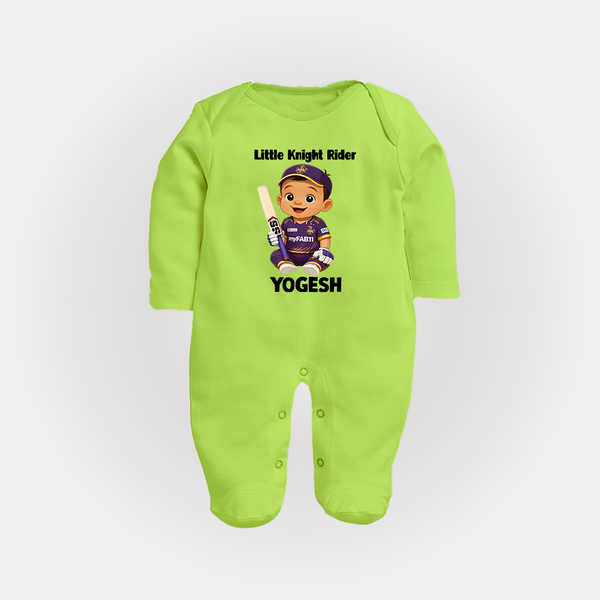 Purple Power Kid FULL BODY SUIT – Cute Cricket Outfit - LIME GREEN - New Born (Chest 7.5")