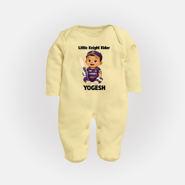 Purple Power Kid FULL BODY SUIT – Cute Cricket Outfit - PASTEL YELLOW - New Born (Chest 7.5")