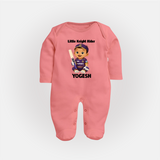 Purple Power Kid FULL BODY SUIT – Cute Cricket Outfit - PEACH - New Born (Chest 7.5")