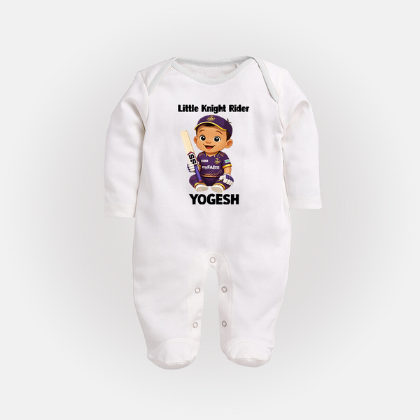 Purple Power Kid FULL BODY SUIT – Cute Cricket Outfit - WHITE - New Born (Chest 7.5")