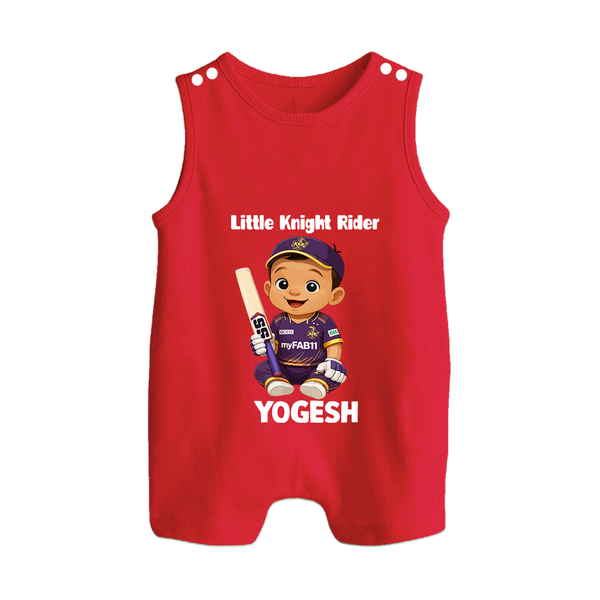 Purple Power Kid BUTTON ROMPER – Cute Cricket Outfit - RED - New Born (Chest 18")