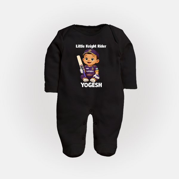 Purple Power Kid FULL BODY SUIT – Cute Cricket Outfit - BLACK - New Born (Chest 7.5")