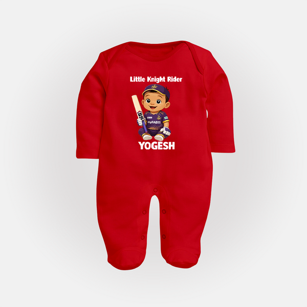 Purple Power Kid FULL BODY SUIT – Cute Cricket Outfit - RED - New Born (Chest 7.5")