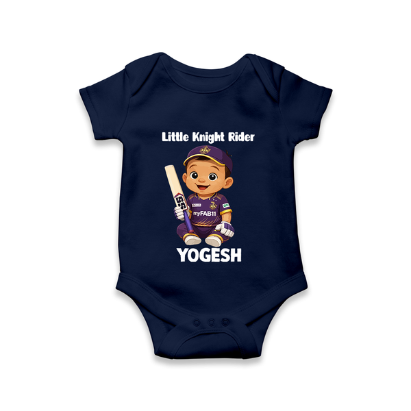 Purple Power Kid Baby Romper – Cute Cricket Outfit - NAVY BLUE - New Born (Chest 14")