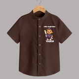 Purple Power Kid SHIRT – Cute Cricket Outfit - CHOCOLATE BROWN - 0 - 6 Months Old (Chest 23")