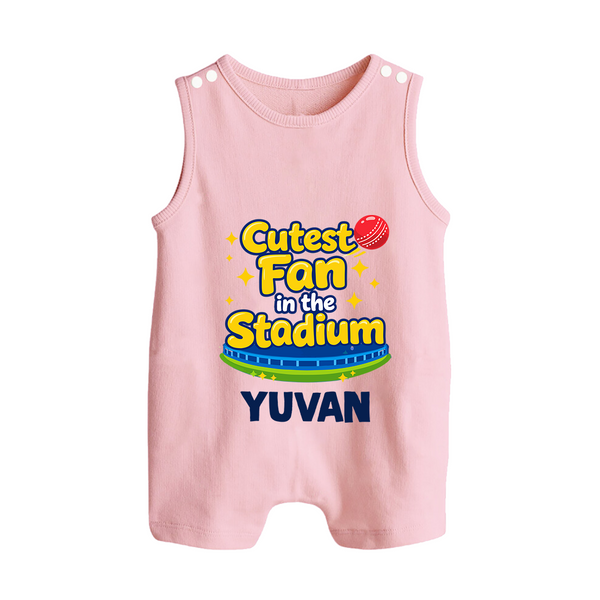 Cutest Fan in the Stadium BUTTON ROMPER - BABY PINK - New Born (Chest 18")