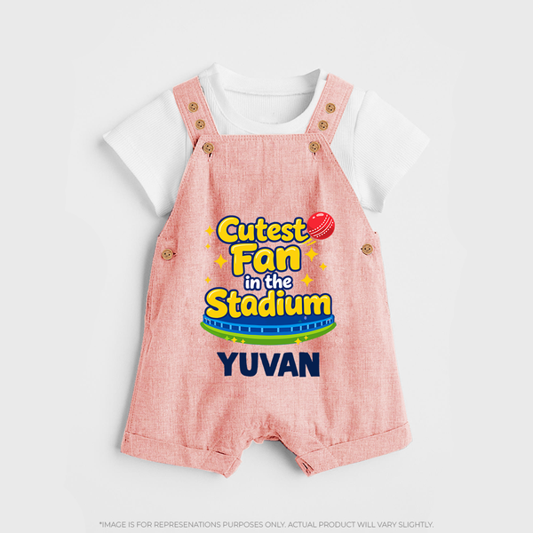 Cutest Fan in the Stadium DUNGAREE - PEACH - 0 - 5 Months Old (Chest 18")