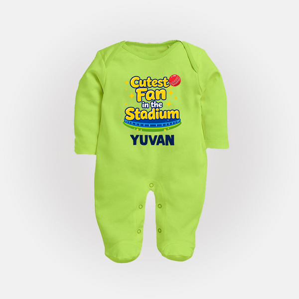 Cutest Fan in the Stadium FULL BODY SUIT - LIME GREEN - New Born (Chest 7.5")