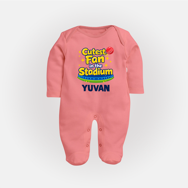 Cutest Fan in the Stadium FULL BODY SUIT - PEACH - New Born (Chest 7.5")