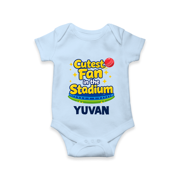 Cutest Fan in the Stadium Baby Romper - BABY BLUE - New Born (Chest 14")