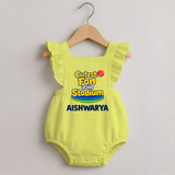 Cutest Fan in the Stadium ROMPER FROCK - PASTEL YELLOW - 0 - 3 Months Old (Chest 19")