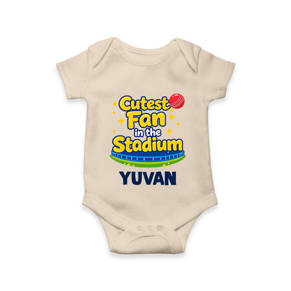 Cutest Fan in the Stadium Baby Romper - IVORY - New Born (Chest 14")