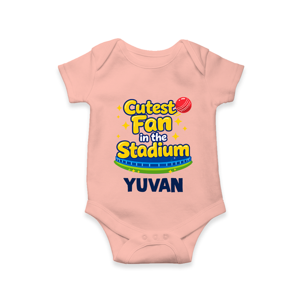 Cutest Fan in the Stadium Baby Romper - PEACH - New Born (Chest 14")