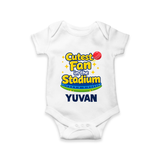 Cutest Fan in the Stadium Baby Romper - WHITE - New Born (Chest 14")