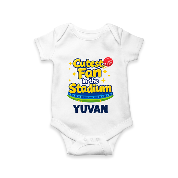 Cutest Fan in the Stadium Baby Romper - WHITE - New Born (Chest 14")