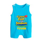 Cutest Fan in the Stadium BUTTON ROMPER - SKY BLUE - New Born (Chest 18")