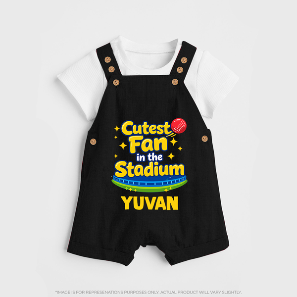 Cutest Fan in the Stadium DUNGAREE - BLACK - 0 - 5 Months Old (Chest 18")