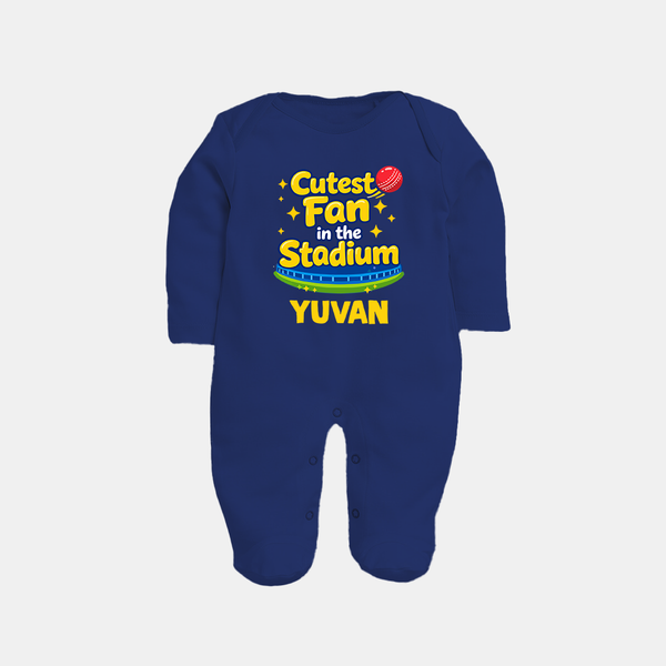 Cutest Fan in the Stadium FULL BODY SUIT - NAVY BLUE - New Born (Chest 7.5")