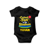 Cutest Fan in the Stadium Baby Romper - BLACK - New Born (Chest 14")