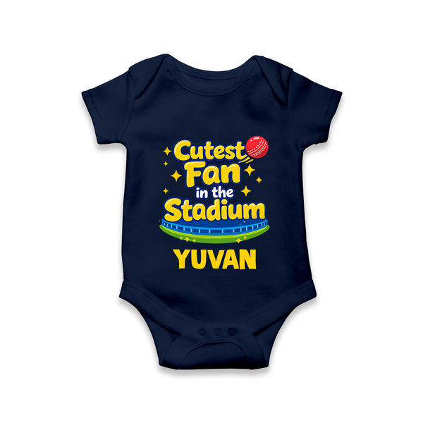 Cutest Fan in the Stadium Baby Romper - NAVY BLUE - New Born (Chest 14")