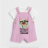 Totally Wicket DUNGAREE – Fun Cricket Outfit - BABY PINK - 0 - 5 Months Old (Chest 18")