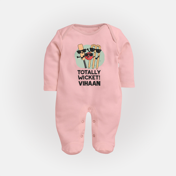 Totally Wicket FULL BODY SUIT – Fun Cricket Outfit - BABY PINK - New Born (Chest 7.5")