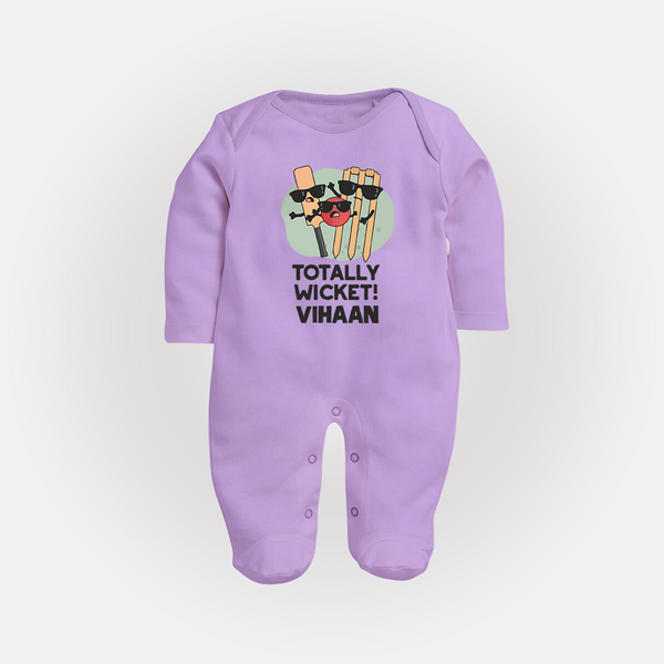 Totally Wicket FULL BODY SUIT – Fun Cricket Outfit - LILAC - New Born (Chest 7.5")