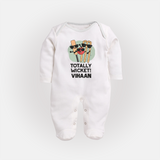 Totally Wicket FULL BODY SUIT – Fun Cricket Outfit - WHITE - New Born (Chest 7.5")