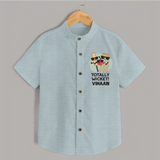 Totally Wicket SHIRT – Fun Cricket Outfit - ARCTIC BLUE - 0 - 6 Months Old (Chest 23")