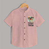 Totally Wicket SHIRT – Fun Cricket Outfit - PEACH - 0 - 6 Months Old (Chest 23")