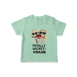 Totally Wicket TSHIRT – Fun Cricket Outfit - MINT GREEN - 0-5 Months Old (Chest 17")