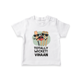 Totally Wicket TSHIRT – Fun Cricket Outfit - WHITE - 0-5 Months Old (Chest 17")