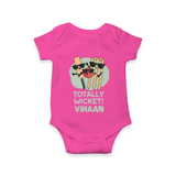 Totally Wicket Baby Romper – Fun Cricket Outfit - HOT PINK - New Born (Chest 14")