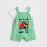 Papa Watches I Copy DUNGAREE – Father & Son Cricket Outfit - GREEN - 0 - 5 Months Old (Chest 18")