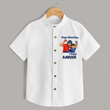 Papa Watches I Copy SHIRT – Father & Son Cricket Outfit - WHITE - 0 - 6 Months Old (Chest 23")