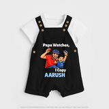 Papa Watches I Copy DUNGAREE – Father & Son Cricket Outfit - BLACK - 0 - 5 Months Old (Chest 18")