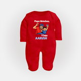 Papa Watches I Copy FULL BODY SUIT – Father & Son Cricket Outfit - RED - New Born (Chest 7.5")