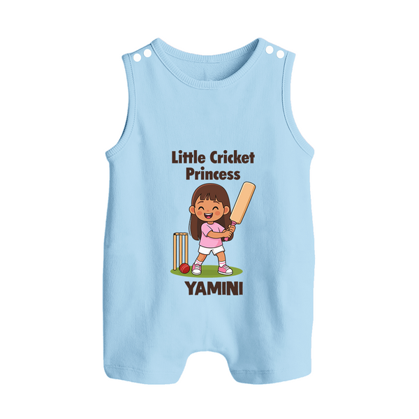 Little Cricket Princess BUTTON ROMPER - BABY BLUE - New Born (Chest 18")