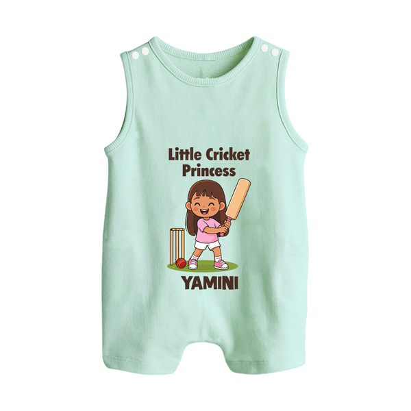 Little Cricket Princess BUTTON ROMPER - MINT GREEN - New Born (Chest 18")